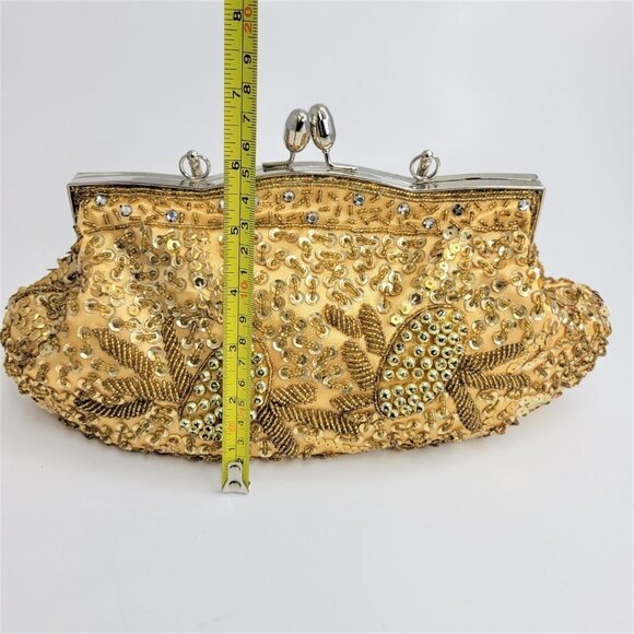 Gold Glitter Evening Clutch Purse - Picture 12 of 13